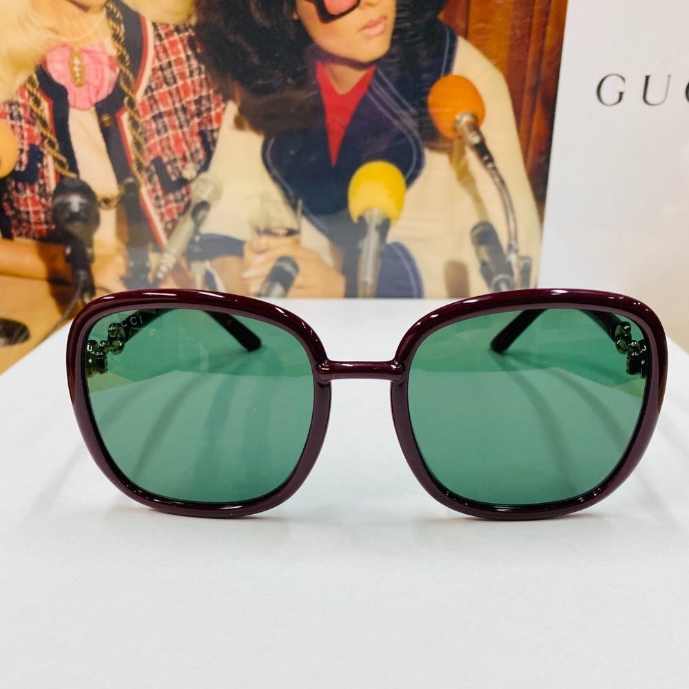 NWT Gucci GG0893S-003 Red Oversized 57mm Sunglasses - Picture 7 of 11
